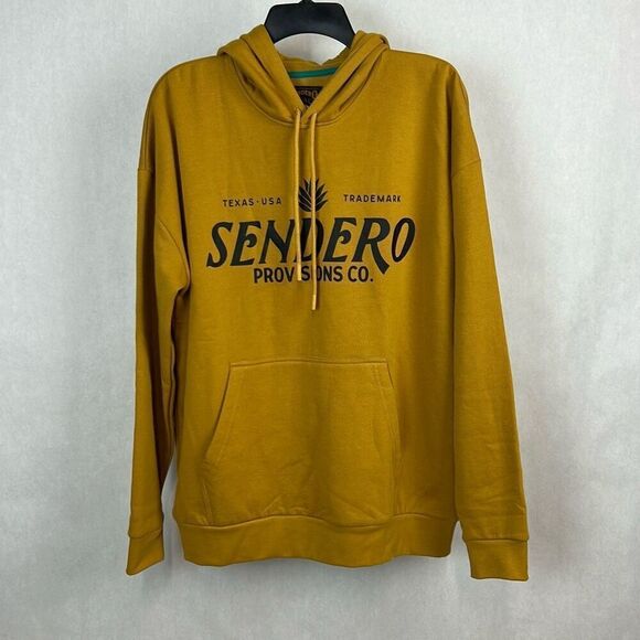 NEW Sendero Provisions Co Logo Hoodie Sz Medium Goldenrod Soft Fleece Pocket - Picture 1 of 6